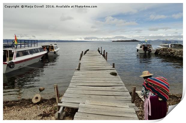 By a jetty Print by Marja Ozwell