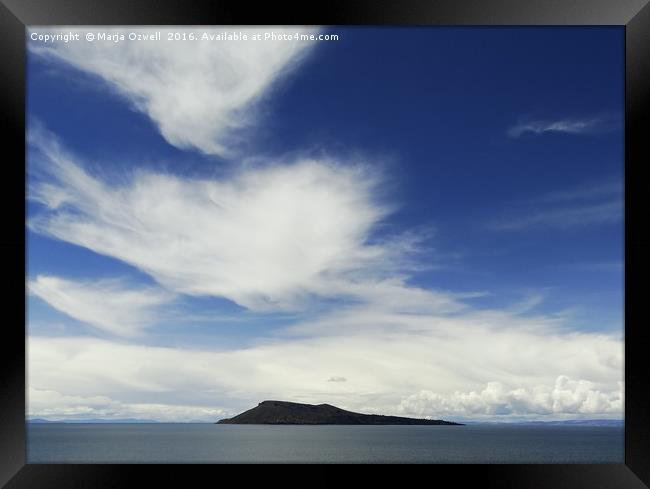 Feathers of the sky Framed Print by Marja Ozwell