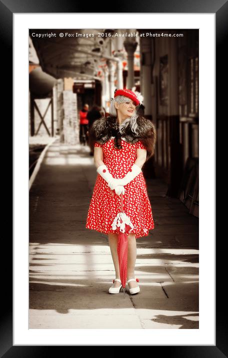 Lady in red Framed Mounted Print by Derrick Fox Lomax