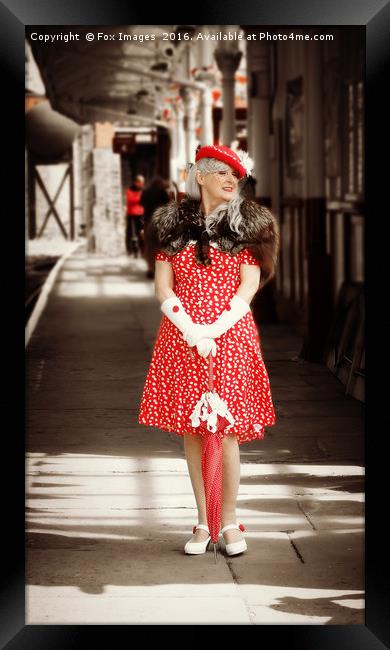 Lady in red Framed Print by Derrick Fox Lomax