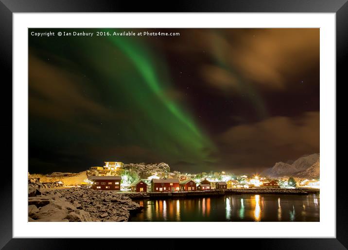 Aurora over Kabelvag Framed Mounted Print by Ian Danbury