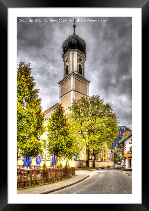 The Church in Oberammergau Framed Mounted Print by Ian Danbury