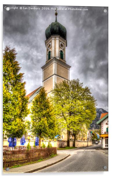 The Church in Oberammergau Acrylic by Ian Danbury