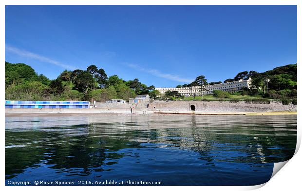 Meadfoot Beach Torquay taken from the sea Print by Rosie Spooner