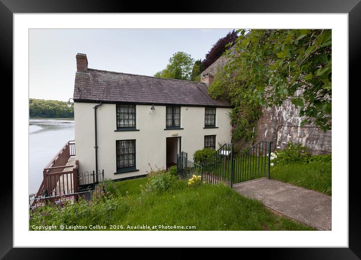 Dylan Thomas Boathouse Framed Mounted Print by Leighton Collins