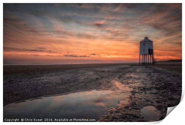 Burnham-on-Sea Low Lighthouse Print by Chris Sweet
