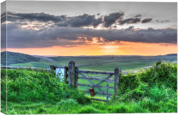 Majestic Sunset Over the South Downs Canvas Print by Malcolm McHugh