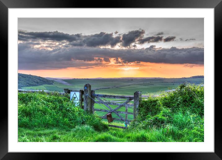 Majestic Sunset Over the South Downs Framed Mounted Print by Malcolm McHugh