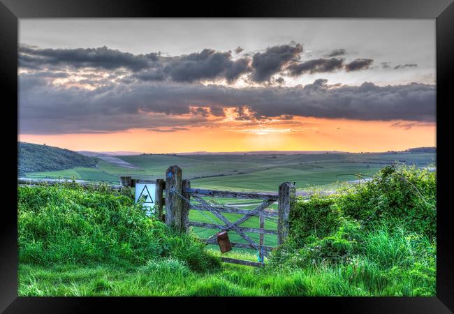 Majestic Sunset Over the South Downs Framed Print by Malcolm McHugh