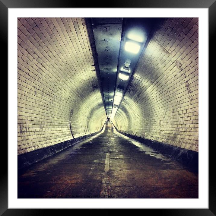 Greenwich Pedestrian Tunnel Framed Mounted Print by Muriel Lambolez