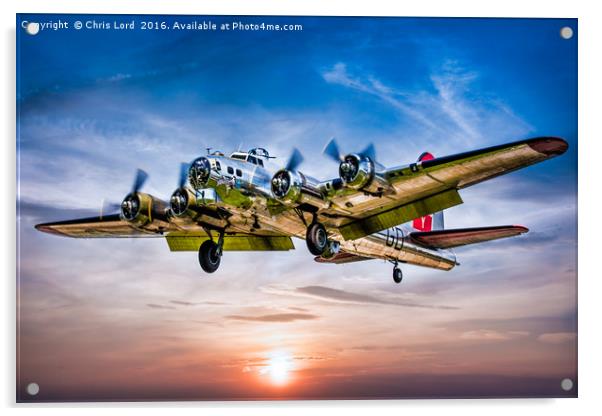 Boeing B-17G Flying Fortress "Yankee Lady" Acrylic by Chris Lord