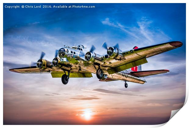 Boeing B-17G Flying Fortress "Yankee Lady" Print by Chris Lord