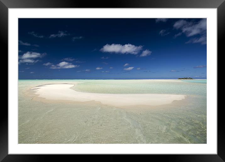The Beach - Aitutaki Framed Mounted Print by Michael Treloar