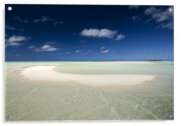 The Beach - Aitutaki Acrylic by Michael Treloar