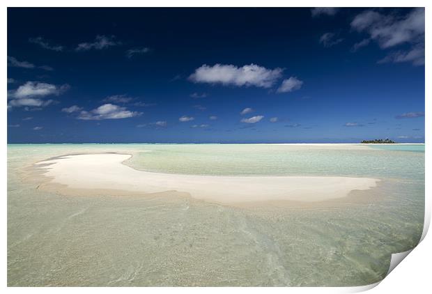 The Beach - Aitutaki Print by Michael Treloar