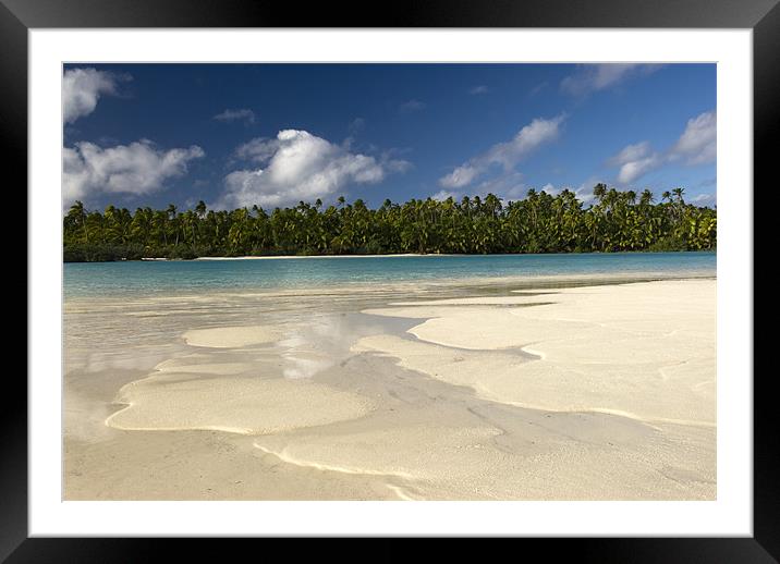 Sandy Shores - Aitutaki Framed Mounted Print by Michael Treloar