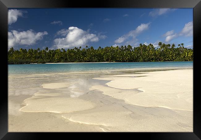 Sandy Shores - Aitutaki Framed Print by Michael Treloar