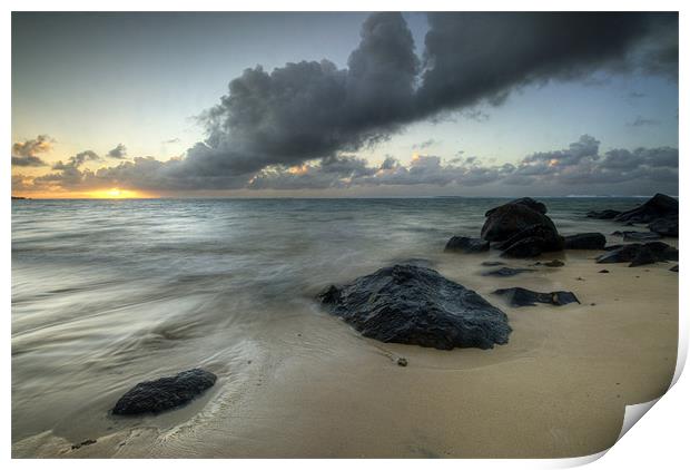 Rarotonga's Smoking Sun Print by Michael Treloar