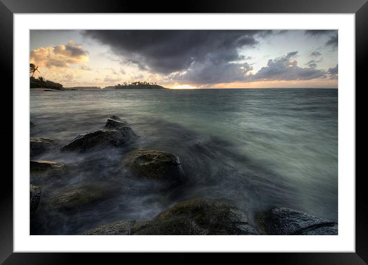 Muri Lagoon - Sunrise Framed Mounted Print by Michael Treloar