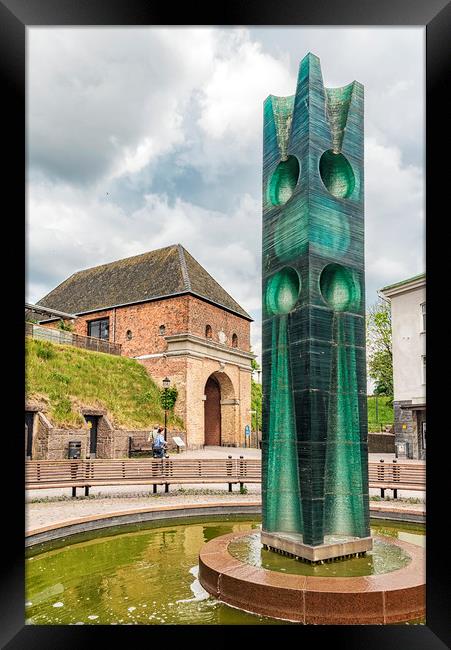 Halmstad Neptunus Fountain Framed Print by Antony McAulay