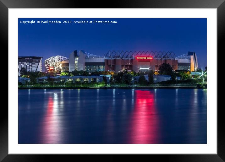 Old Trafford from Salford Quays Framed Mounted Print by Paul Madden