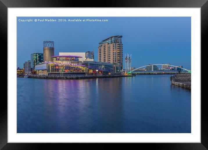 Salford Quays and Lowry Centre Framed Mounted Print by Paul Madden