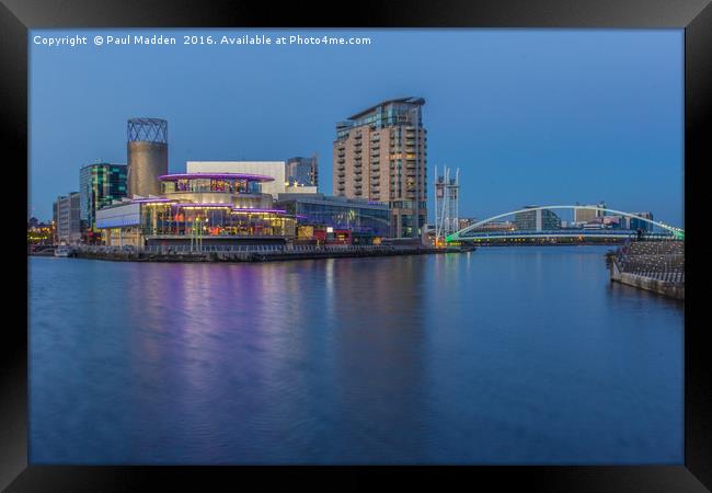 Salford Quays and Lowry Centre Framed Print by Paul Madden