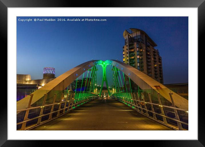 Salford Quays bridge Framed Mounted Print by Paul Madden