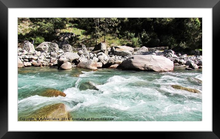 Holy River Beas Framed Mounted Print by Ashley lakra
