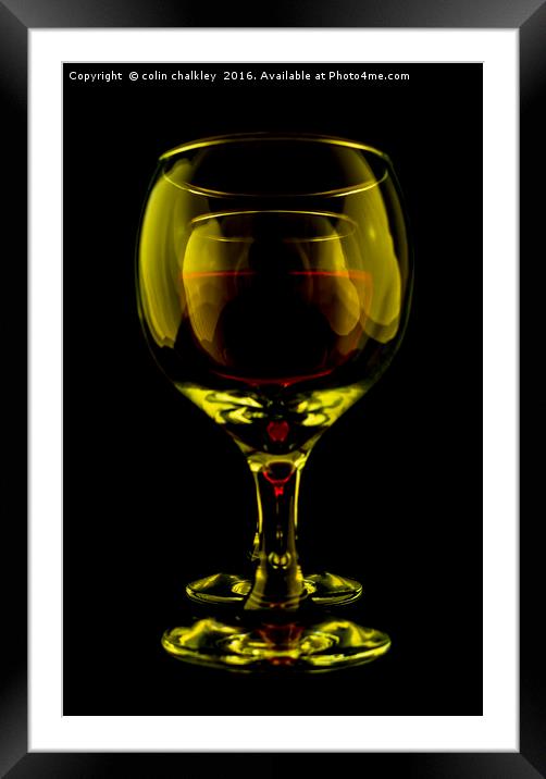 Two Wine Glasses Framed Mounted Print by colin chalkley