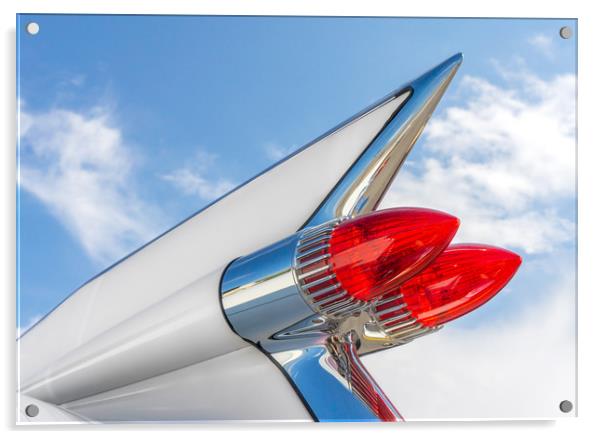 Cadillac taill ights Acrylic by Jim Hughes