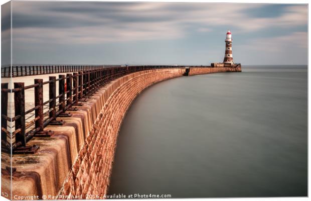Roker Pier in the Sun Canvas Print by Ray Pritchard