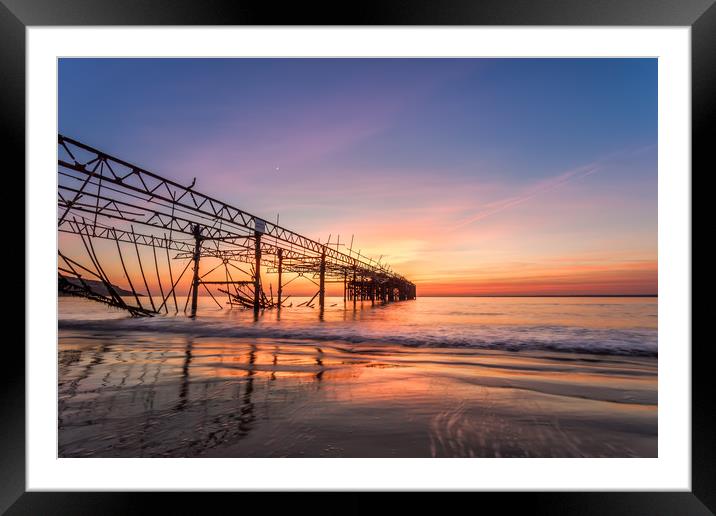 Totland Pier Summer Sunset Framed Mounted Print by Wight Landscapes