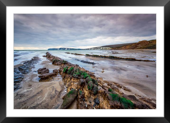 Compton Beach Ledges Framed Mounted Print by Wight Landscapes