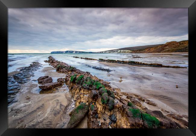 Compton Beach Ledges Framed Print by Wight Landscapes