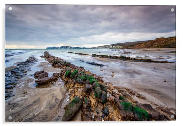 Compton Beach Ledges Acrylic by Wight Landscapes