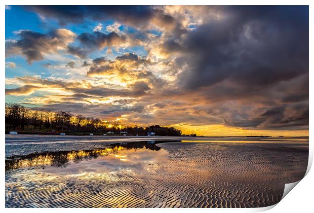 Sunset On Ryde Beach Print by Wight Landscapes