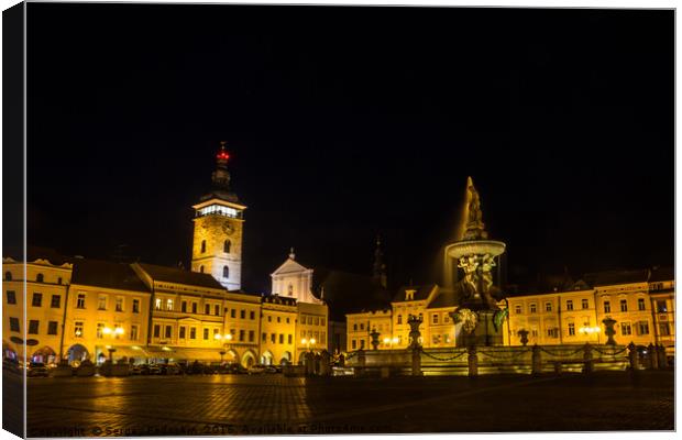 Main square in Ceske Budejovice. Canvas Print by Sergey Fedoskin