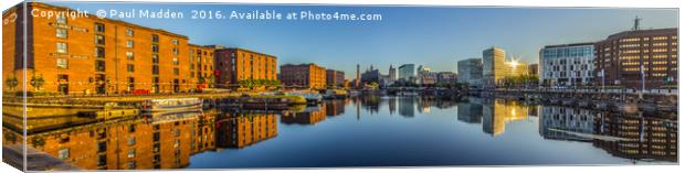 Sunrise at the Salthouse Dock Canvas Print by Paul Madden