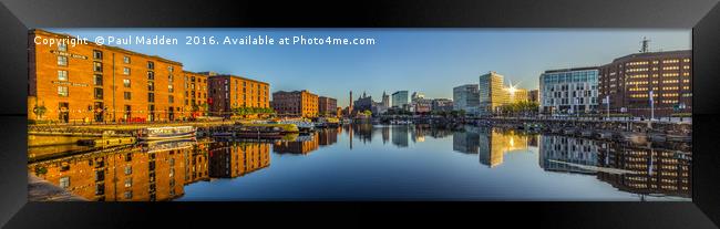 Sunrise at the Salthouse Dock Framed Print by Paul Madden