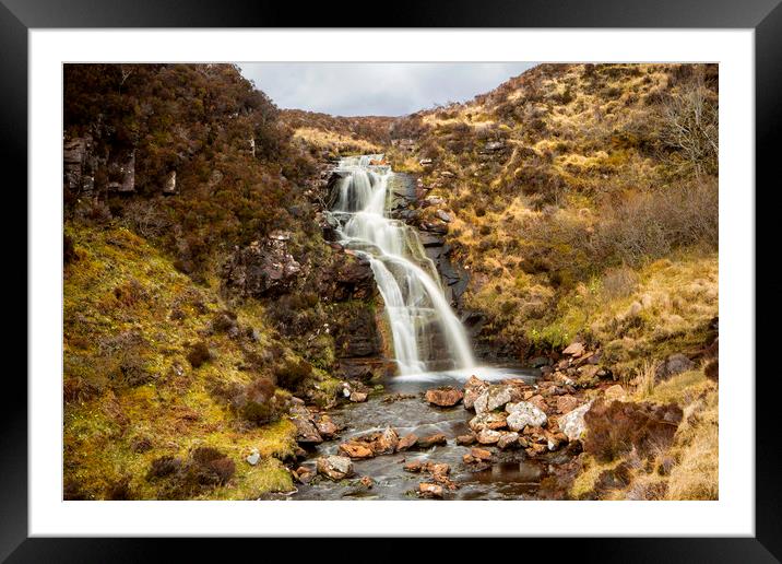 Moorland Waterfall Framed Mounted Print by David Hare