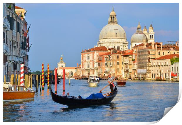 Gondolier Grand Canal                              Print by Michael Oakes