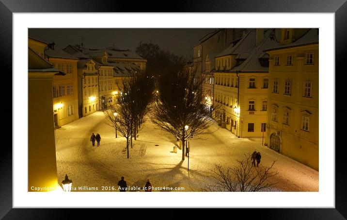 Prague by night Framed Mounted Print by Maria Williams