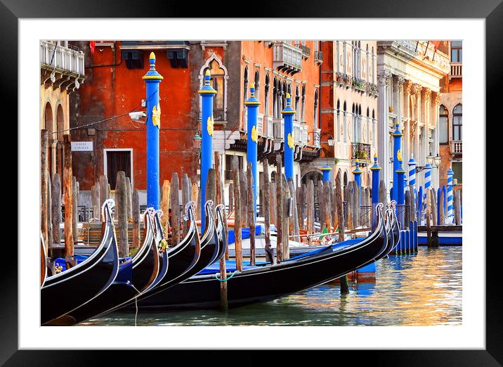    Gondolas.                                  Framed Mounted Print by Michael Oakes