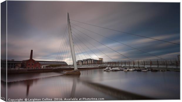 Swansea marina and millennium bridge Canvas Print by Leighton Collins