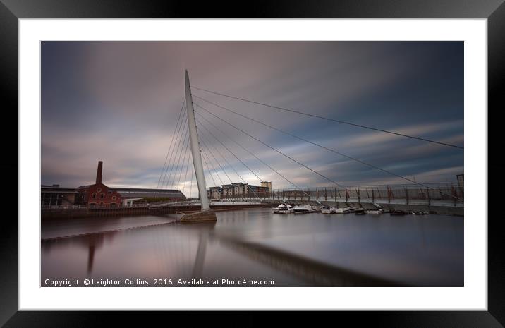 Swansea marina and millennium bridge Framed Mounted Print by Leighton Collins