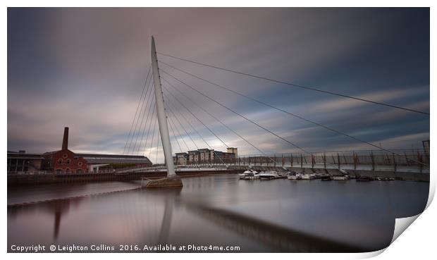 Swansea marina and millennium bridge Print by Leighton Collins