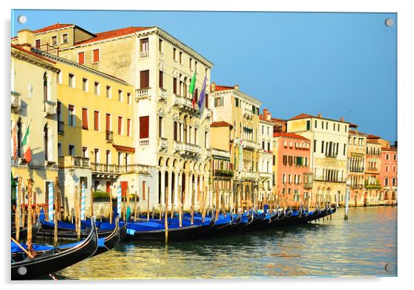     Venice Gondolas.                               Acrylic by Michael Oakes