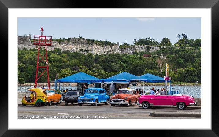 Waiting on the edge of the Malecon Framed Mounted Print by Jason Wells
