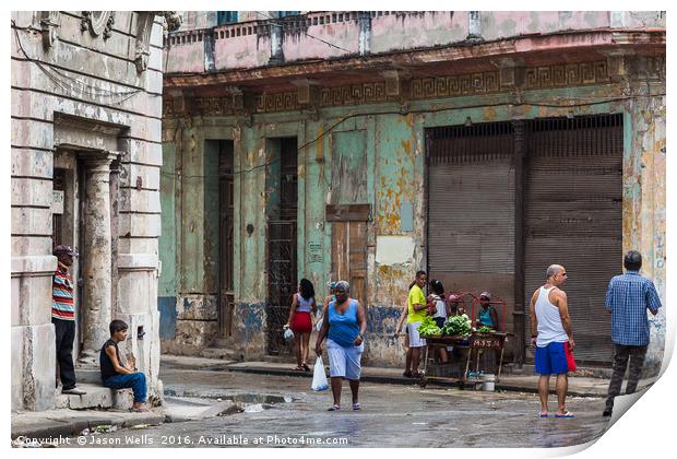 Trading on the road side in Centro Havana Print by Jason Wells